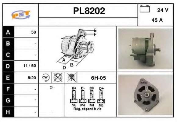 SNRA PL8202 Alternator